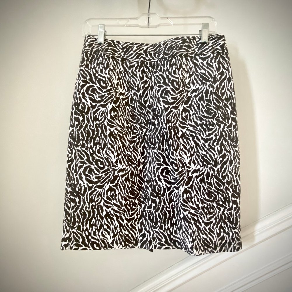 LOFT Zebra Print Silk Blend Pencil Skirt